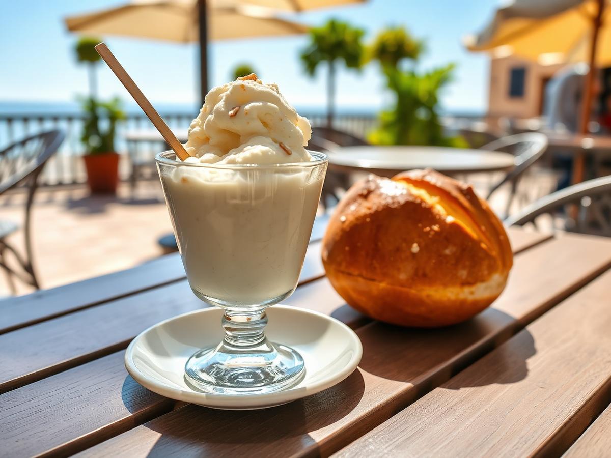 Granita artigianale alla mandorla con brioche col tuppo