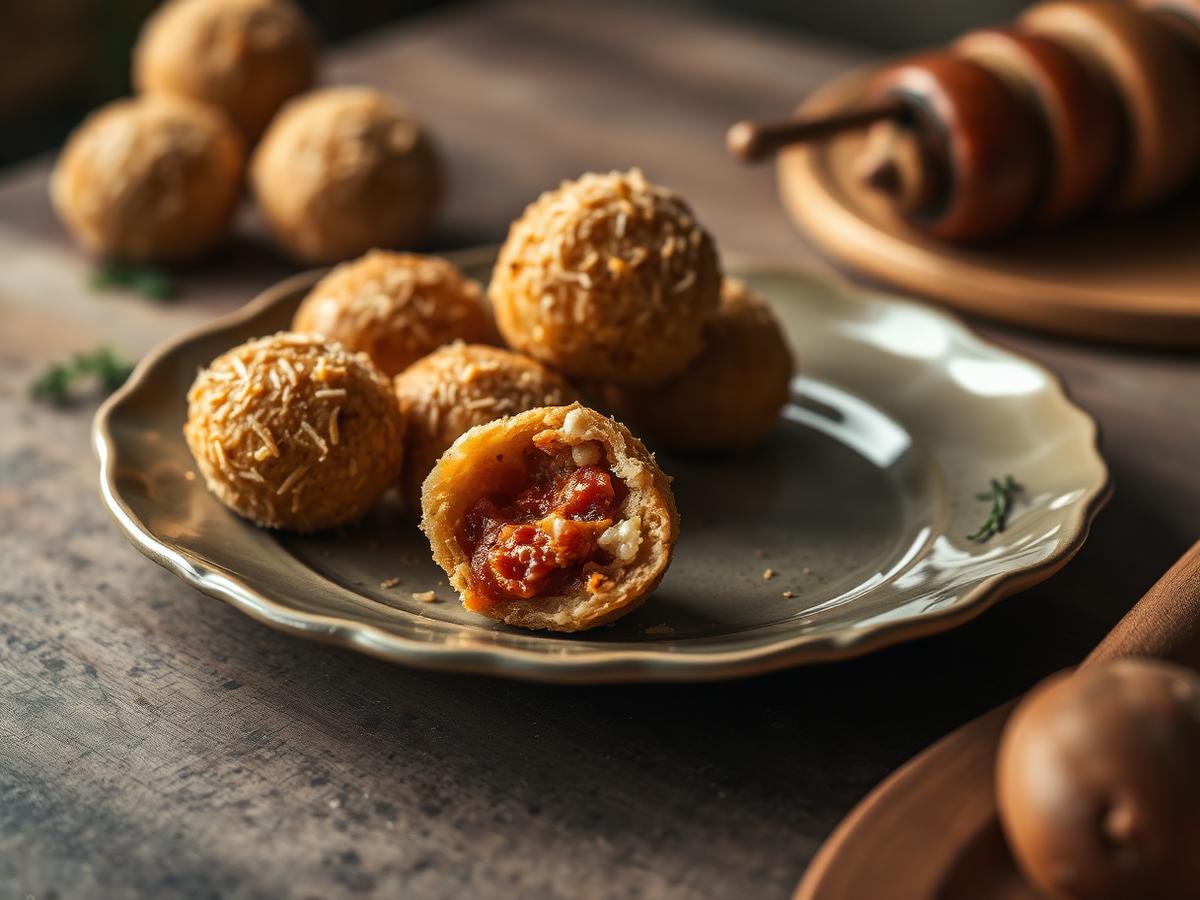 Arancini e rosticceria siciliana appena sfornata